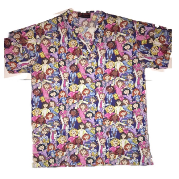 Nurse Scrub Top Shirt Size Small - Picture 2 of 2